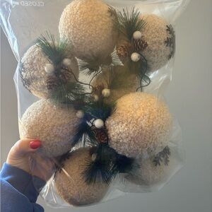 Cozy Cream Holiday ornaments